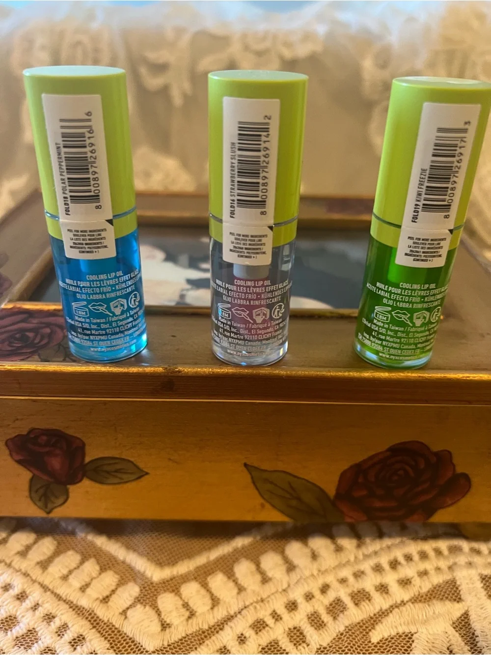 NYX Fat Oil Lip Drip CHILLZ Cooling Lip Oil Set of 3 NEW Sealed